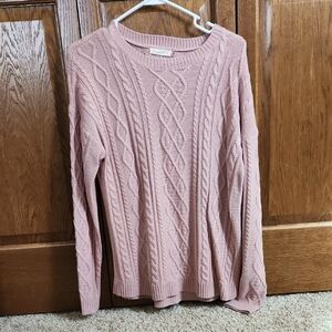 Pink Cable Knit Sweater
